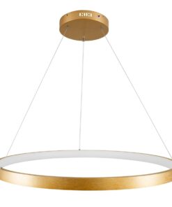 kelvo® NEMESIS KLV-101-0213 Κρεμαστό Φωτιστικό Οροφής LED 67W 6700lm 180° AC 220-240V IP20 Ρυθμιζόμενο Λευκό CCT με Χειριστήριο από 2700K έως 6000K Dimmable – Lumileds SMD Chip – Χρυσό Πλατίνα – Μ80 x Π80 x Υ4cm – 3 Χρόνια Εγγύηση
