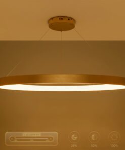kelvo® NEMESIS KLV-101-0213 Κρεμαστό Φωτιστικό Οροφής LED 67W 6700lm 180° AC 220-240V IP20 Ρυθμιζόμενο Λευκό CCT με Χειριστήριο από 2700K έως 6000K Dimmable – Lumileds SMD Chip – Χρυσό Πλατίνα – Μ80 x Π80 x Υ4cm – 3 Χρόνια Εγγύηση