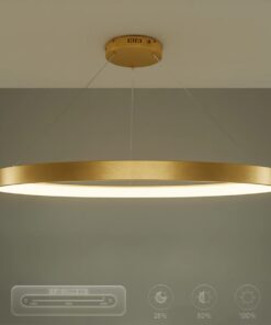 kelvo® NEMESIS KLV-101-0213 Κρεμαστό Φωτιστικό Οροφής LED 67W 6700lm 180° AC 220-240V IP20 Ρυθμιζόμενο Λευκό CCT με Χειριστήριο από 2700K έως 6000K Dimmable – Lumileds SMD Chip – Χρυσό Πλατίνα – Μ80 x Π80 x Υ4cm – 3 Χρόνια Εγγύηση