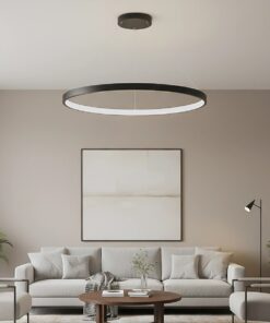 kelvo® NEMESIS KLV-101-0214 Κρεμαστό Φωτιστικό Οροφής LED 75W 7500lm 180° AC 220-240V IP20 Ρυθμιζόμενο Λευκό CCT με Χειριστήριο από 2700K έως 6000K Dimmable – Lumileds SMD Chip – Μαύρο Ματ – Μ100 x Π100 x Υ4cm – 3 Χρόνια Εγγύηση