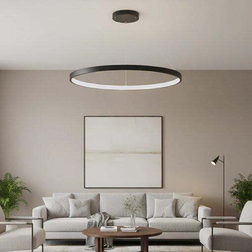kelvo® NEMESIS KLV-101-0214 Κρεμαστό Φωτιστικό Οροφής LED 75W 7500lm 180° AC 220-240V IP20 Ρυθμιζόμενο Λευκό CCT με Χειριστήριο από 2700K έως 6000K Dimmable – Lumileds SMD Chip – Μαύρο Ματ – Μ100 x Π100 x Υ4cm – 3 Χρόνια Εγγύηση