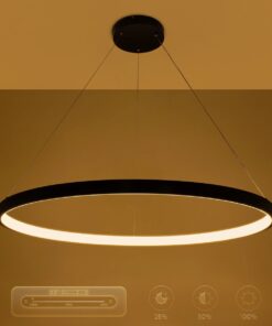 kelvo® NEMESIS KLV-101-0214 Κρεμαστό Φωτιστικό Οροφής LED 75W 7500lm 180° AC 220-240V IP20 Ρυθμιζόμενο Λευκό CCT με Χειριστήριο από 2700K έως 6000K Dimmable – Lumileds SMD Chip – Μαύρο Ματ – Μ100 x Π100 x Υ4cm – 3 Χρόνια Εγγύηση