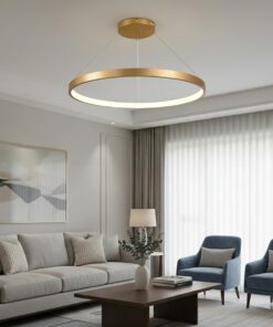 kelvo® NEMESIS KLV-101-0216 Κρεμαστό Φωτιστικό Οροφής LED 75W 7500lm 180° AC 220-240V IP20 Ρυθμιζόμενο Λευκό CCT με Χειριστήριο από 2700K έως 6000K Dimmable – Lumileds SMD Chip – Χρυσό Πλατίνα – Μ100 x Π100 x Υ4cm – 3 Χρόνια Εγγύηση