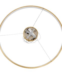kelvo® NEMESIS KLV-101-0216 Κρεμαστό Φωτιστικό Οροφής LED 75W 7500lm 180° AC 220-240V IP20 Ρυθμιζόμενο Λευκό CCT με Χειριστήριο από 2700K έως 6000K Dimmable – Lumileds SMD Chip – Χρυσό Πλατίνα – Μ100 x Π100 x Υ4cm – 3 Χρόνια Εγγύηση