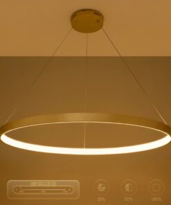 kelvo® NEMESIS KLV-101-0216 Κρεμαστό Φωτιστικό Οροφής LED 75W 7500lm 180° AC 220-240V IP20 Ρυθμιζόμενο Λευκό CCT με Χειριστήριο από 2700K έως 6000K Dimmable – Lumileds SMD Chip – Χρυσό Πλατίνα – Μ100 x Π100 x Υ4cm – 3 Χρόνια Εγγύηση