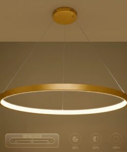 kelvo® NEMESIS KLV-101-0216 Κρεμαστό Φωτιστικό Οροφής LED 75W 7500lm 180° AC 220-240V IP20 Ρυθμιζόμενο Λευκό CCT με Χειριστήριο από 2700K έως 6000K Dimmable – Lumileds SMD Chip – Χρυσό Πλατίνα – Μ100 x Π100 x Υ4cm – 3 Χρόνια Εγγύηση