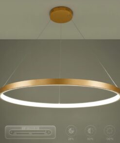kelvo® NEMESIS KLV-101-0216 Κρεμαστό Φωτιστικό Οροφής LED 75W 7500lm 180° AC 220-240V IP20 Ρυθμιζόμενο Λευκό CCT με Χειριστήριο από 2700K έως 6000K Dimmable – Lumileds SMD Chip – Χρυσό Πλατίνα – Μ100 x Π100 x Υ4cm – 3 Χρόνια Εγγύηση