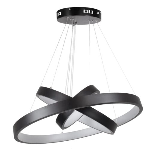 kelvo® NEMESIS KLV-101-0217-V2 Κρεμαστό Φωτιστικό Οροφής LED 100W 10000lm 180° AC 220-240V IP20 Ρυθμιζόμενο Λευκό CCT με Χειριστήριο από 2700K έως 6000K Dimmable – Lumileds SMD Chip – Μαύρο Ματ – Μ60 x Π60 x Υ60cm – 3 Χρόνια Εγγύηση