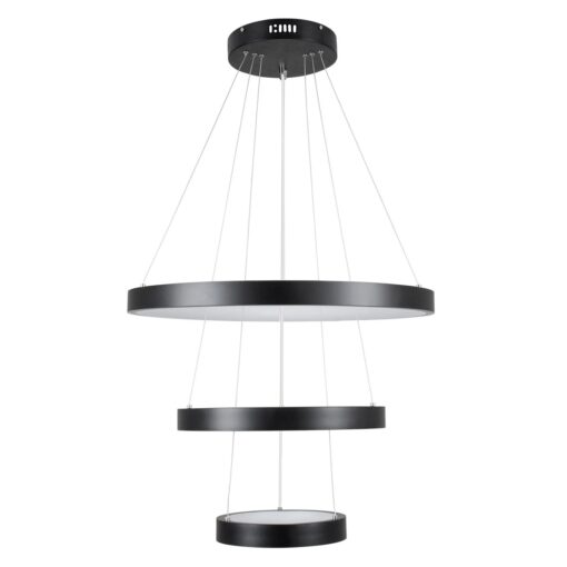 kelvo® NEMESIS KLV-101-0217-V2 Κρεμαστό Φωτιστικό Οροφής LED 100W 10000lm 180° AC 220-240V IP20 Ρυθμιζόμενο Λευκό CCT με Χειριστήριο από 2700K έως 6000K Dimmable – Lumileds SMD Chip – Μαύρο Ματ – Μ60 x Π60 x Υ60cm – 3 Χρόνια Εγγύηση