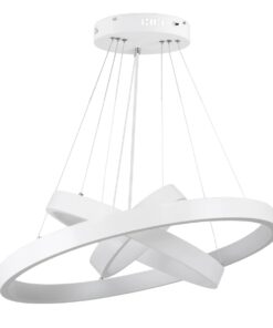 kelvo® NEMESIS KLV-101-0218 Κρεμαστό Φωτιστικό Οροφής LED 100W 10000lm 180° AC 220-240V IP20 Ρυθμιζόμενο Λευκό CCT με Χειριστήριο από 2700K έως 6000K Dimmable – Lumileds SMD Chip – Λευκό Ματ – Μ60 x Π60 x Υ60cm – 3 Χρόνια Εγγύηση