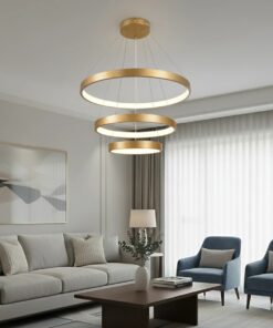 kelvo® NEMESIS KLV-101-0219 Κρεμαστό Φωτιστικό Οροφής LED 100W 10000lm 180° AC 220-240V IP20 Ρυθμιζόμενο Λευκό CCT με Χειριστήριο από 2700K έως 6000K Dimmable – Lumileds SMD Chip – Χρυσό Πλατίνα – Μ60 x Π60 x Υ60cm – 3 Χρόνια Εγγύηση