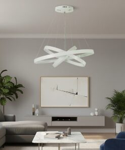 kelvo® NEMESIS KLV-101-0221-V2 Κρεμαστό Φωτιστικό Οροφής LED 120W 12000lm 180° AC 220-240V IP20 Ρυθμιζόμενο Λευκό CCT με Χειριστήριο από 2700K έως 6000K Dimmable – Lumileds SMD Chip – Λευκό Ματ – Μ80 x Π80 x Υ80cm – 3 Χρόνια Εγγύηση