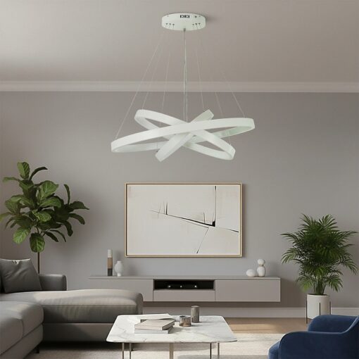 kelvo® NEMESIS KLV-101-0221-V2 Κρεμαστό Φωτιστικό Οροφής LED 120W 12000lm 180° AC 220-240V IP20 Ρυθμιζόμενο Λευκό CCT με Χειριστήριο από 2700K έως 6000K Dimmable – Lumileds SMD Chip – Λευκό Ματ – Μ80 x Π80 x Υ80cm – 3 Χρόνια Εγγύηση