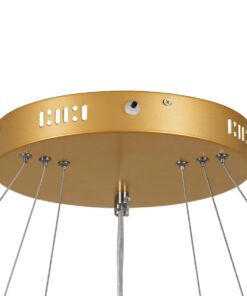 kelvo® NEMESIS KLV-101-0222 Κρεμαστό Φωτιστικό Οροφής LED 120W 12000lm 180° AC 220-240V IP20 Ρυθμιζόμενο Λευκό CCT με Χειριστήριο από 2700K έως 6000K Dimmable – Lumileds SMD Chip – Χρυσό Πλατίνα – Μ80 x Π80 x Υ80cm – 3 Χρόνια Εγγύηση