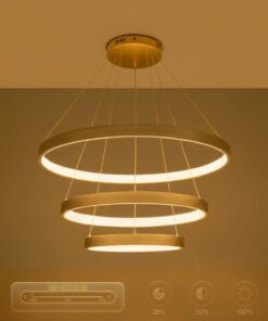 kelvo® NEMESIS KLV-101-0222-V2 Κρεμαστό Φωτιστικό Οροφής LED 120W 12000lm 180° AC 220-240V IP20 Ρυθμιζόμενο Λευκό CCT με Χειριστήριο από 2700K έως 6000K Dimmable – Lumileds SMD Chip – Χρυσό Πλατίνα – Μ80 x Π80 x Υ80cm – 3 Χρόνια Εγγύηση