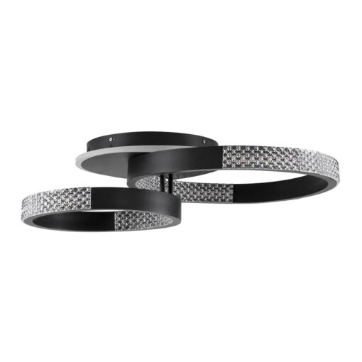 kelvo® DIAMOND KLV-101-0223 Φωτιστικό Οροφής LED 67W 6700lm 360° AC 220-240V IP20 Ρυθμιζόμενο Λευκό CCT με Χειριστήριο από 2700K έως 6000K Dimmable – Lumileds SMD Chip – Μαύρο Ματ – Μ60 x Π40 x Υ14cm – 3 Χρόνια Εγγύηση