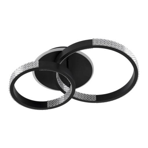 kelvo® DIAMOND KLV-101-0223 Φωτιστικό Οροφής LED 67W 6700lm 360° AC 220-240V IP20 Ρυθμιζόμενο Λευκό CCT με Χειριστήριο από 2700K έως 6000K Dimmable – Lumileds SMD Chip – Μαύρο Ματ – Μ60 x Π40 x Υ14cm – 3 Χρόνια Εγγύηση