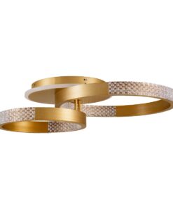 kelvo® DIAMOND KLV-101-0225 Φωτιστικό Οροφής LED 67W 6700lm 360° AC 220-240V IP20 Ρυθμιζόμενο Λευκό CCT με Χειριστήριο από 2700K έως 6000K Dimmable – Lumileds SMD Chip – Χρυσό Πλατίνα – Μ60 x Π40 x Υ14cm – 3 Χρόνια Εγγύηση