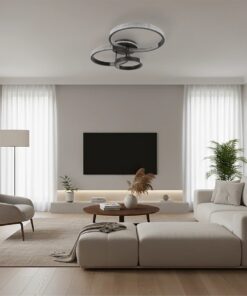kelvo® DIAMOND KLV-101-0226 Φωτιστικό Οροφής LED 100W 10000lm 360° AC 220-240V IP20 Ρυθμιζόμενο Λευκό CCT με Χειριστήριο από 2700K έως 6000K Dimmable – Lumileds SMD Chip – Μαύρο Ματ – Μ80 x Π50 x Υ20cm – 3 Χρόνια Εγγύηση