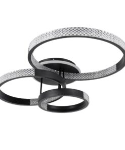 kelvo® DIAMOND KLV-101-0226 Φωτιστικό Οροφής LED 100W 10000lm 360° AC 220-240V IP20 Ρυθμιζόμενο Λευκό CCT με Χειριστήριο από 2700K έως 6000K Dimmable – Lumileds SMD Chip – Μαύρο Ματ – Μ80 x Π50 x Υ20cm – 3 Χρόνια Εγγύηση