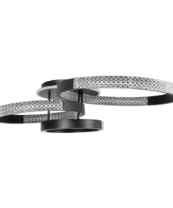kelvo® DIAMOND KLV-101-0226 Φωτιστικό Οροφής LED 100W 10000lm 360° AC 220-240V IP20 Ρυθμιζόμενο Λευκό CCT με Χειριστήριο από 2700K έως 6000K Dimmable – Lumileds SMD Chip – Μαύρο Ματ – Μ80 x Π50 x Υ20cm – 3 Χρόνια Εγγύηση