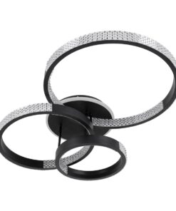 kelvo® DIAMOND KLV-101-0226 Φωτιστικό Οροφής LED 100W 10000lm 360° AC 220-240V IP20 Ρυθμιζόμενο Λευκό CCT με Χειριστήριο από 2700K έως 6000K Dimmable – Lumileds SMD Chip – Μαύρο Ματ – Μ80 x Π50 x Υ20cm – 3 Χρόνια Εγγύηση