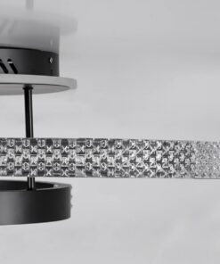 kelvo® DIAMOND KLV-101-0226 Φωτιστικό Οροφής LED 100W 10000lm 360° AC 220-240V IP20 Ρυθμιζόμενο Λευκό CCT με Χειριστήριο από 2700K έως 6000K Dimmable – Lumileds SMD Chip – Μαύρο Ματ – Μ80 x Π50 x Υ20cm – 3 Χρόνια Εγγύηση