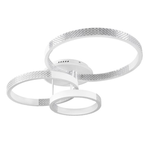 kelvo® DIAMOND KLV-101-0227 Φωτιστικό Οροφής LED 100W 10000lm 360° AC 220-240V IP20 Ρυθμιζόμενο Λευκό CCT με Χειριστήριο από 2700K έως 6000K Dimmable – Lumileds SMD Chip – Λευκό Ματ – Μ80 x Π50 x Υ20cm – 3 Χρόνια Εγγύηση
