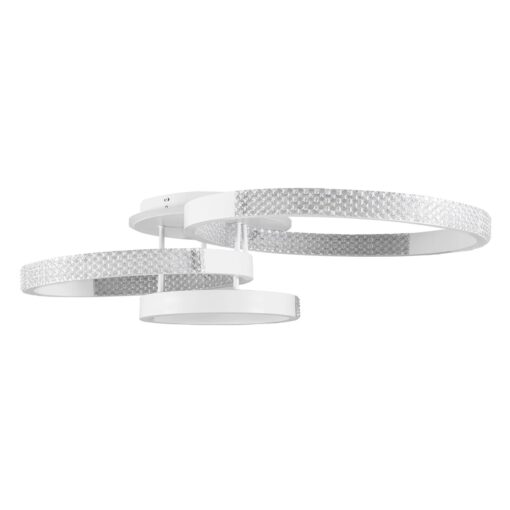 kelvo® DIAMOND KLV-101-0227 Φωτιστικό Οροφής LED 100W 10000lm 360° AC 220-240V IP20 Ρυθμιζόμενο Λευκό CCT με Χειριστήριο από 2700K έως 6000K Dimmable – Lumileds SMD Chip – Λευκό Ματ – Μ80 x Π50 x Υ20cm – 3 Χρόνια Εγγύηση