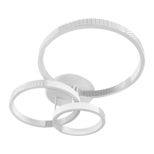 kelvo® DIAMOND KLV-101-0227 Φωτιστικό Οροφής LED 100W 10000lm 360° AC 220-240V IP20 Ρυθμιζόμενο Λευκό CCT με Χειριστήριο από 2700K έως 6000K Dimmable – Lumileds SMD Chip – Λευκό Ματ – Μ80 x Π50 x Υ20cm – 3 Χρόνια Εγγύηση