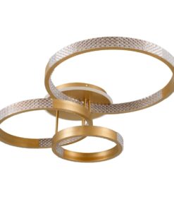 kelvo® DIAMOND KLV-101-0228 Φωτιστικό Οροφής LED 100W 10000lm 360° AC 220-240V IP20 Ρυθμιζόμενο Λευκό CCT με Χειριστήριο από 2700K έως 6000K Dimmable – Lumileds SMD Chip – Χρυσό Πλατίνα – Μ80 x Π50 x Υ20cm – 3 Χρόνια Εγγύηση
