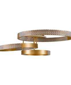 kelvo® DIAMOND KLV-101-0228 Φωτιστικό Οροφής LED 100W 10000lm 360° AC 220-240V IP20 Ρυθμιζόμενο Λευκό CCT με Χειριστήριο από 2700K έως 6000K Dimmable – Lumileds SMD Chip – Χρυσό Πλατίνα – Μ80 x Π50 x Υ20cm – 3 Χρόνια Εγγύηση
