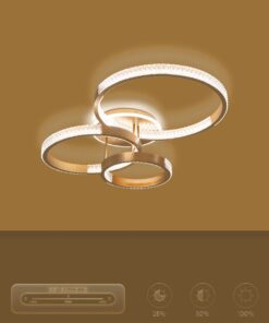 kelvo® DIAMOND KLV-101-0228 Φωτιστικό Οροφής LED 100W 10000lm 360° AC 220-240V IP20 Ρυθμιζόμενο Λευκό CCT με Χειριστήριο από 2700K έως 6000K Dimmable – Lumileds SMD Chip – Χρυσό Πλατίνα – Μ80 x Π50 x Υ20cm – 3 Χρόνια Εγγύηση