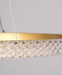 kelvo® DIAMOND KLV-101-0230 Κρεμαστό Φωτιστικό Οροφής LED 45W 4500lm 180° AC 220-240V IP20 Ρυθμιζόμενο Λευκό CCT με Χειριστήριο από 2700K έως 6000K Dimmable – Lumileds SMD Chip – Χρυσό Πλατίνα – Μ60 x Π60 x Υ3cm – 3 Χρόνια Εγγύηση