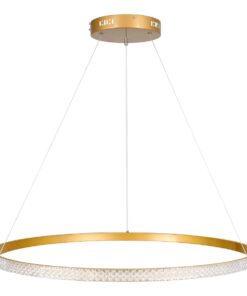 kelvo® DIAMOND KLV-101-0232 Κρεμαστό Φωτιστικό Οροφής LED 67W 6700lm 180° AC 220-240V IP20 Ρυθμιζόμενο Λευκό CCT με Χειριστήριο από 2700K έως 6000K Dimmable – Lumileds SMD Chip – Χρυσό Πλατίνα – Μ80 x Π80 x Υ3cm – 3 Χρόνια Εγγύηση