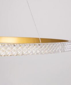 kelvo® DIAMOND KLV-101-0232 Κρεμαστό Φωτιστικό Οροφής LED 67W 6700lm 180° AC 220-240V IP20 Ρυθμιζόμενο Λευκό CCT με Χειριστήριο από 2700K έως 6000K Dimmable – Lumileds SMD Chip – Χρυσό Πλατίνα – Μ80 x Π80 x Υ3cm – 3 Χρόνια Εγγύηση
