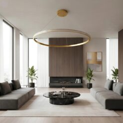 kelvo® DIAMOND KLV-101-0234 Κρεμαστό Φωτιστικό Οροφής LED 75W 7500lm 180° AC 220-240V IP20 Ρυθμιζόμενο Λευκό CCT με Χειριστήριο από 2700K έως 6000K Dimmable – Lumileds SMD Chip – Χρυσό Πλατίνα – Μ100 x Π100 x Υ3cm – 3 Χρόνια Εγγύηση