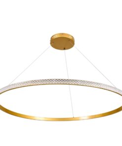 kelvo® DIAMOND KLV-101-0234 Κρεμαστό Φωτιστικό Οροφής LED 75W 7500lm 180° AC 220-240V IP20 Ρυθμιζόμενο Λευκό CCT με Χειριστήριο από 2700K έως 6000K Dimmable – Lumileds SMD Chip – Χρυσό Πλατίνα – Μ100 x Π100 x Υ3cm – 3 Χρόνια Εγγύηση