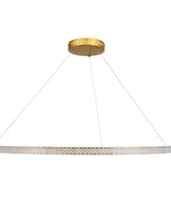 kelvo® DIAMOND KLV-101-0234 Κρεμαστό Φωτιστικό Οροφής LED 75W 7500lm 180° AC 220-240V IP20 Ρυθμιζόμενο Λευκό CCT με Χειριστήριο από 2700K έως 6000K Dimmable – Lumileds SMD Chip – Χρυσό Πλατίνα – Μ100 x Π100 x Υ3cm – 3 Χρόνια Εγγύηση
