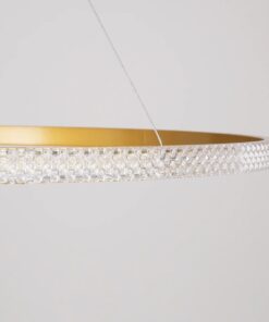 kelvo® DIAMOND KLV-101-0234 Κρεμαστό Φωτιστικό Οροφής LED 75W 7500lm 180° AC 220-240V IP20 Ρυθμιζόμενο Λευκό CCT με Χειριστήριο από 2700K έως 6000K Dimmable – Lumileds SMD Chip – Χρυσό Πλατίνα – Μ100 x Π100 x Υ3cm – 3 Χρόνια Εγγύηση