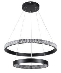kelvo® DIAMOND KLV-101-0235 Κρεμαστό Φωτιστικό Οροφής LED 75W 7500lm 360° AC 220-240V IP20 Ρυθμιζόμενο Λευκό CCT με Χειριστήριο από 2700K έως 6000K Dimmable – Lumileds SMD Chip – Μαύρο Ματ – Μ60 x Π60 x Υ40cm – 3 Χρόνια Εγγύηση