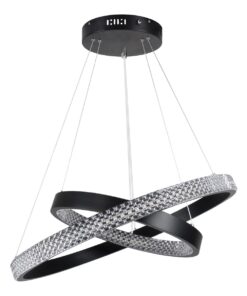 kelvo® DIAMOND KLV-101-0235 Κρεμαστό Φωτιστικό Οροφής LED 75W 7500lm 360° AC 220-240V IP20 Ρυθμιζόμενο Λευκό CCT με Χειριστήριο από 2700K έως 6000K Dimmable – Lumileds SMD Chip – Μαύρο Ματ – Μ60 x Π60 x Υ40cm – 3 Χρόνια Εγγύηση