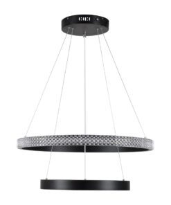 kelvo® DIAMOND KLV-101-0235-V2 Κρεμαστό Φωτιστικό Οροφής LED 75W 7500lm 360° AC 220-240V IP20 Ρυθμιζόμενο Λευκό CCT με Χειριστήριο από 2700K έως 6000K Dimmable – Lumileds SMD Chip – Μαύρο Ματ – Μ60 x Π60 x Υ40cm – 3 Χρόνια Εγγύηση