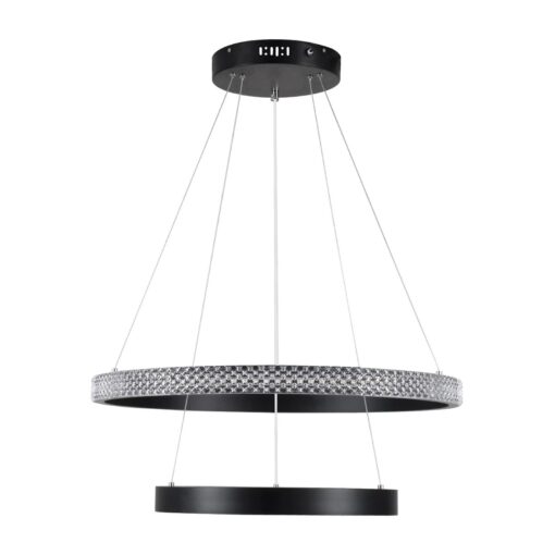 kelvo® DIAMOND KLV-101-0235-V2 Κρεμαστό Φωτιστικό Οροφής LED 75W 7500lm 360° AC 220-240V IP20 Ρυθμιζόμενο Λευκό CCT με Χειριστήριο από 2700K έως 6000K Dimmable – Lumileds SMD Chip – Μαύρο Ματ – Μ60 x Π60 x Υ40cm – 3 Χρόνια Εγγύηση