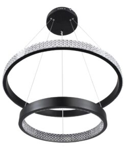 kelvo® DIAMOND KLV-101-0235-V2 Κρεμαστό Φωτιστικό Οροφής LED 75W 7500lm 360° AC 220-240V IP20 Ρυθμιζόμενο Λευκό CCT με Χειριστήριο από 2700K έως 6000K Dimmable – Lumileds SMD Chip – Μαύρο Ματ – Μ60 x Π60 x Υ40cm – 3 Χρόνια Εγγύηση