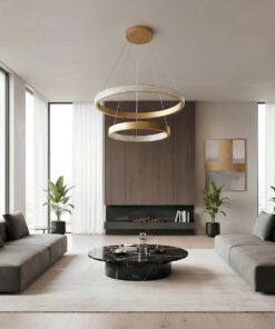 kelvo® DIAMOND KLV-101-0236 Κρεμαστό Φωτιστικό Οροφής LED 75W 7500lm 360° AC 220-240V IP20 Ρυθμιζόμενο Λευκό CCT με Χειριστήριο από 2700K έως 6000K Dimmable – Lumileds SMD Chip – Χρυσό Πλατίνα – Μ60 x Π60 x Υ40cm – 3 Χρόνια Εγγύηση