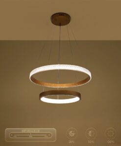 kelvo® DIAMOND KLV-101-0236 Κρεμαστό Φωτιστικό Οροφής LED 75W 7500lm 360° AC 220-240V IP20 Ρυθμιζόμενο Λευκό CCT με Χειριστήριο από 2700K έως 6000K Dimmable – Lumileds SMD Chip – Χρυσό Πλατίνα – Μ60 x Π60 x Υ40cm – 3 Χρόνια Εγγύηση