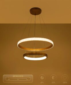 kelvo® DIAMOND KLV-101-0236-V2 Κρεμαστό Φωτιστικό Οροφής LED 75W 7500lm 360° AC 220-240V IP20 Ρυθμιζόμενο Λευκό CCT με Χειριστήριο από 2700K έως 6000K Dimmable – Lumileds SMD Chip – Χρυσό Πλατίνα – Μ60 x Π60 x Υ40cm – 3 Χρόνια Εγγύηση