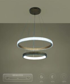 kelvo® DIAMOND KLV-101-0236-V2 Κρεμαστό Φωτιστικό Οροφής LED 75W 7500lm 360° AC 220-240V IP20 Ρυθμιζόμενο Λευκό CCT με Χειριστήριο από 2700K έως 6000K Dimmable – Lumileds SMD Chip – Χρυσό Πλατίνα – Μ60 x Π60 x Υ40cm – 3 Χρόνια Εγγύηση