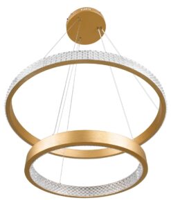 kelvo® DIAMOND KLV-101-0236-V2 Κρεμαστό Φωτιστικό Οροφής LED 75W 7500lm 360° AC 220-240V IP20 Ρυθμιζόμενο Λευκό CCT με Χειριστήριο από 2700K έως 6000K Dimmable – Lumileds SMD Chip – Χρυσό Πλατίνα – Μ60 x Π60 x Υ40cm – 3 Χρόνια Εγγύηση